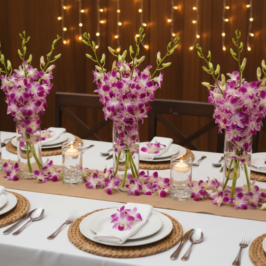 DIY Orchid Table Décor: Elegant Centerpieces with Loose Blooms & Stems