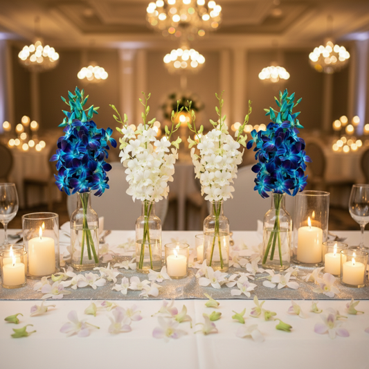 The Blue & White Winter Orchid Collection: Your New Secret Weapon for Parties, Events & “Wow” Moments
