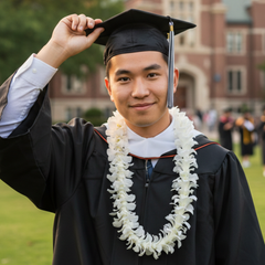 🌺 White Thai Orchid Lei – Fresh Single Strand Lei with 50+ Premium Dendrobium Blooms | Perfect for Weddings, Tropical Events, and Graduations 