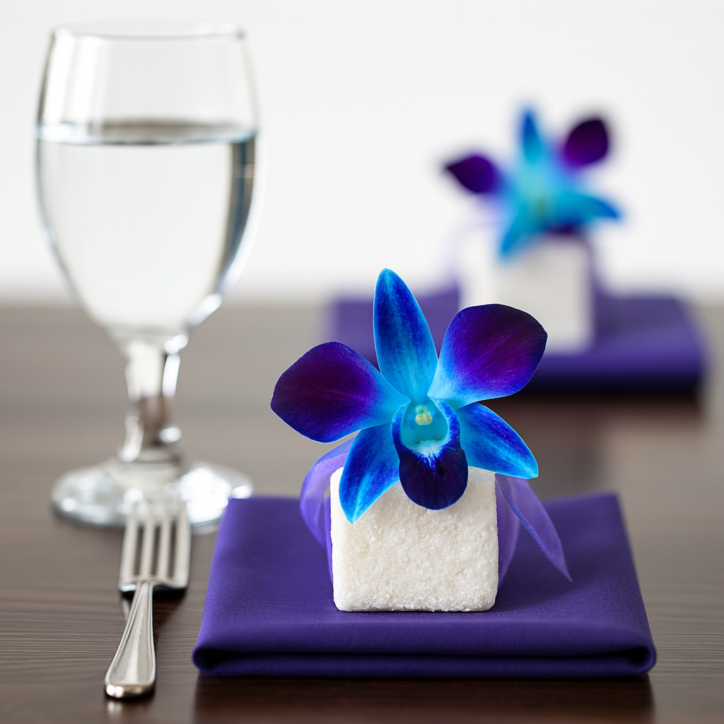 50 Fresh Blue Dendrobium Orchids – Loose Blooms from Thailand for Decor & DIY