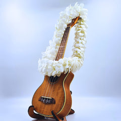Luxurious White Orchid Lei crafted from fresh Thai Dendrobium orchids, over 100 blooms, and 39 inches long. Ideal for weddings, graduations, and tropical parties, this double thick lei showcases vibrant beauty and exceptional quality.